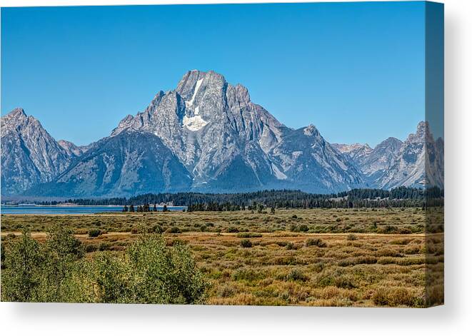 America Canvas Print featuring the photograph Mount Moran by John M Bailey