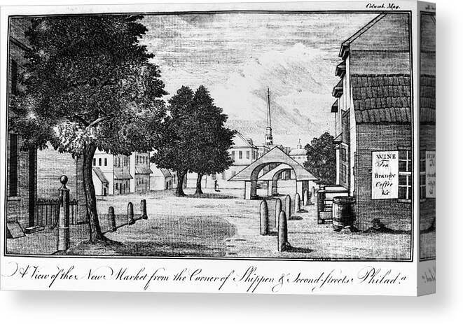 1788 Canvas Print featuring the photograph Philadelphia Market, 1788 by Granger