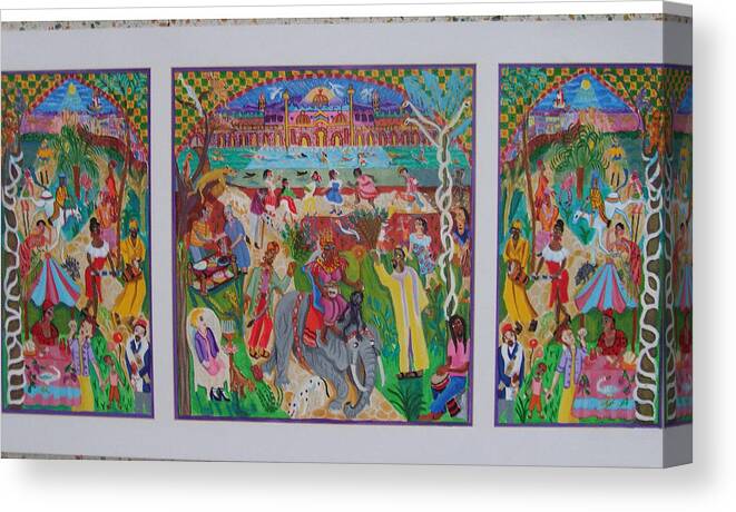 Fun Canvas Print featuring the painting Picnic 2 by Maria Alquilar