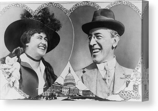 1910's Canvas Print featuring the photograph President Wilson To Wed by Underwood Archives