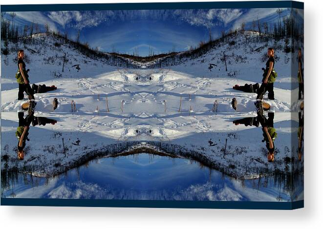 Kaleidoscope Canvas Print featuring the photograph Snowy Kaleidoscope by Phil And Karen Rispin