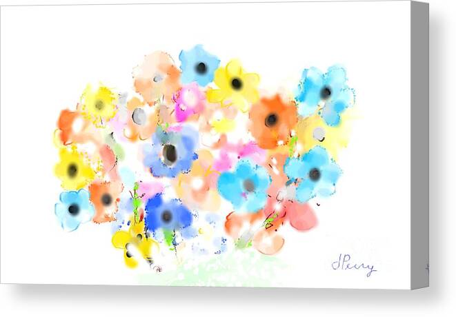 Abstract Flowers Canvas Print featuring the digital art Splendor by D Perry