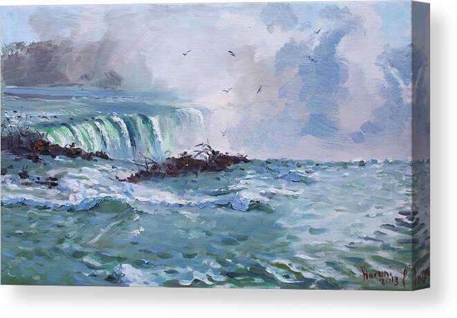Spring Canvas Print featuring the painting Spring in Niagara Falls by Ylli Haruni
