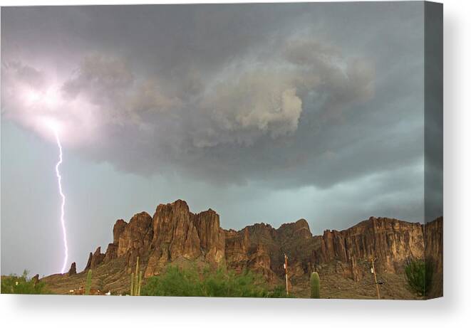 Lightning Canvas Print featuring the photograph The Dutchman's Fury by Gary Kaylor