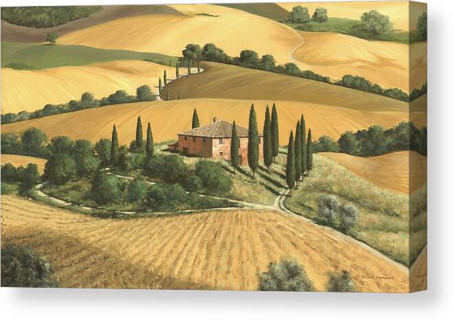 Tuscany Landscape Canvas Print featuring the painting Tuscan Gold by Michael Swanson