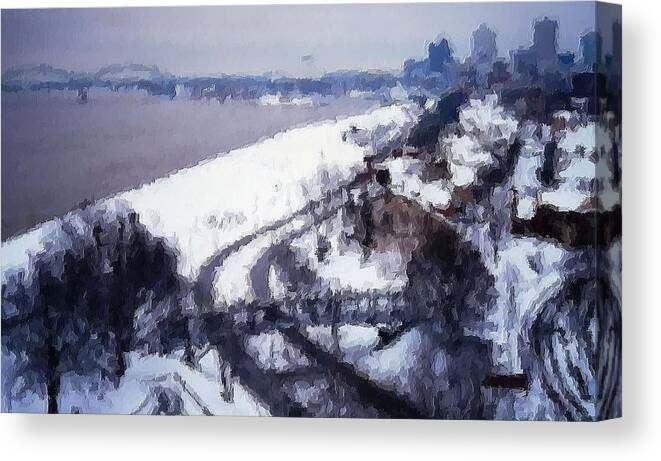 Memphis Canvas Print featuring the photograph Winter Storm of 2002 by Belinda Lee
