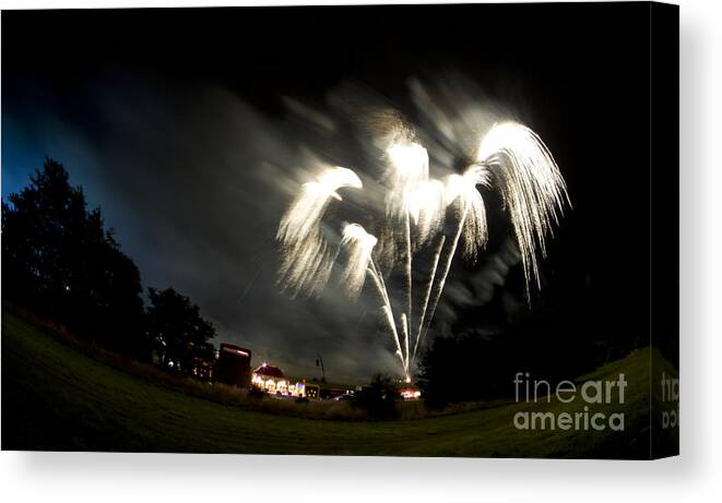 Night Canvas Print featuring the photograph Fireworks #6 by Ang El