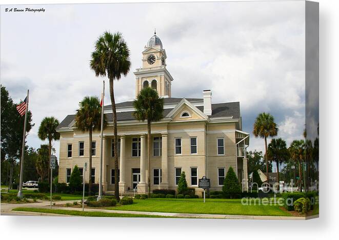 Lafayette County Canvas Print featuring the photograph Lafayette County Courthouse by Barbara Bowen