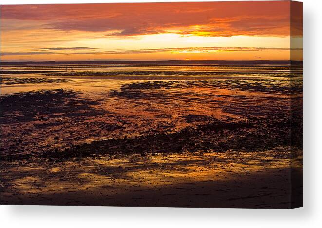Sunset Canvas Print featuring the photograph Low Tide by Michael Friedman