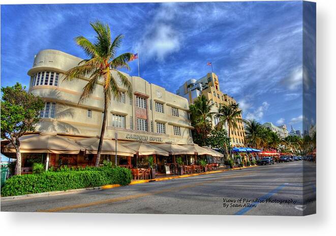 Florida Canvas Print featuring the photograph South Beach Carpozo Hotel by Sean Allen