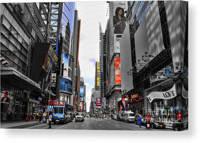 New York Canvas Print featuring the photograph Times Square II by Chuck Kuhn