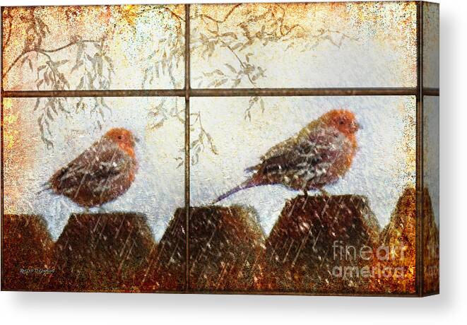  Birds Canvas Print featuring the digital art Winter's Song by Rhonda Strickland