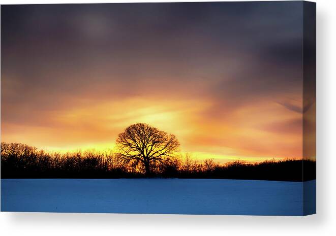  Canvas Print featuring the photograph Fire In The Sky by Dan Hefle