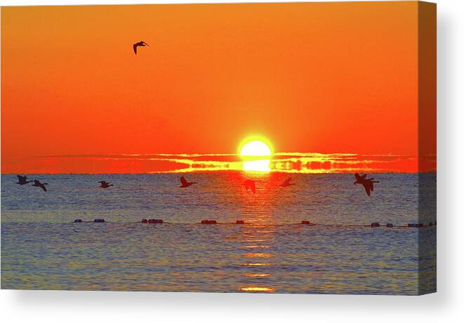 Abstract Canvas Print featuring the photograph Flying At Sunrise 2 #1 by Lyle Crump