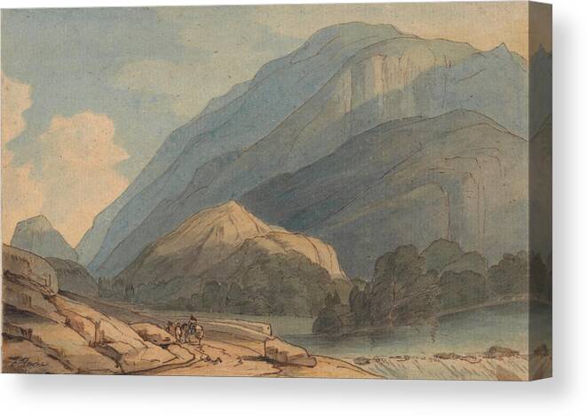 Francis Towne - The Entrance Into Borrowdale Canvas Print featuring the painting The Entrance into Borrowdale by MotionAge Designs