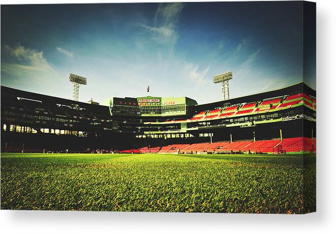 Landscape Canvas Print featuring the photograph View From The Outfield - Fenway Park #1 by Mountain Dreams