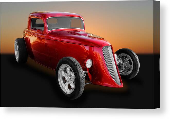 Hot Rod Canvas Print featuring the photograph 1933 Ford 3 Window Coupe Street Rod by Frank J Benz
