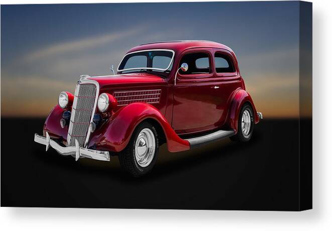 Frank J Benz Canvas Print featuring the photograph 1935 Ford 2-Door Sedan - 35FDSD11 by Frank J Benz