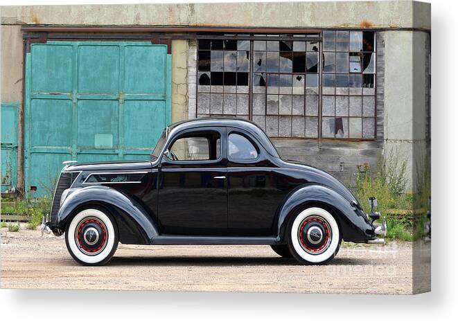 1937 Canvas Print featuring the photograph 1937 Ford Coupe, Woodie Plant, Kingsford, MI by Ron Long