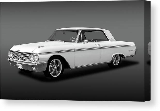 Frank J Benz Canvas Print featuring the photograph 1962 Ford Galaxie 500 2 Door Hardtop - 62galaxiefordhdtpfa173354 by Frank J Benz
