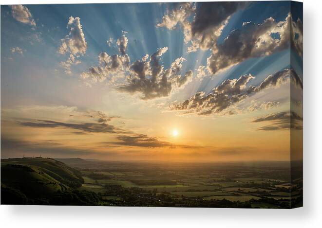 Devils Dyke Canvas Print featuring the photograph Devil's Dyke Evening #2 by Len Brook