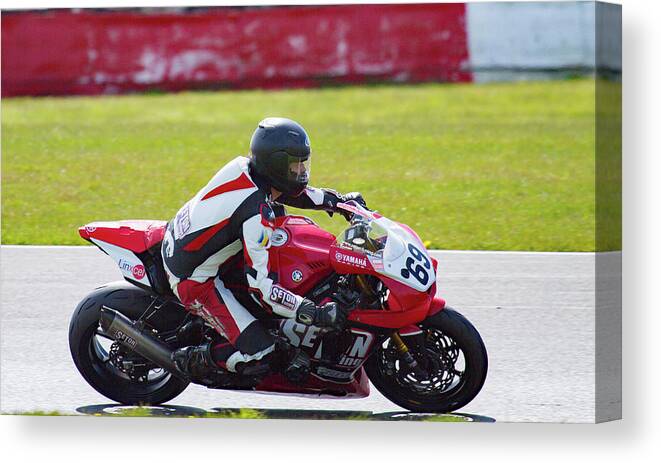 Sports Bike Images Canvas Print featuring the photograph Road Racer #2 by Ed James