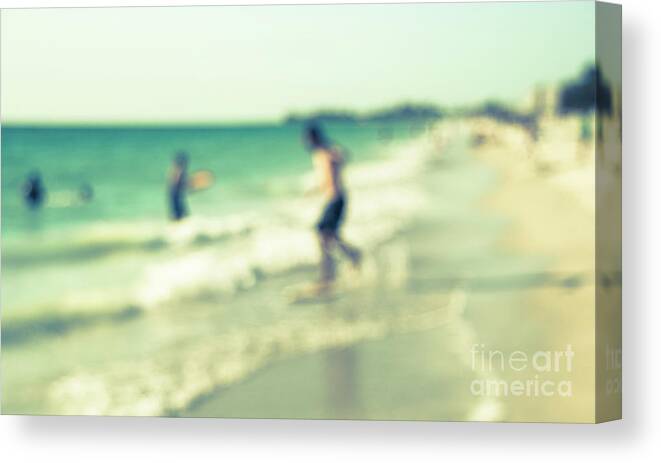 Beach Canvas Print featuring the photograph a day at the beach III by Hannes Cmarits