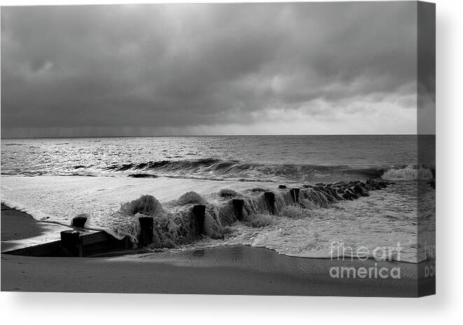 Nature Canvas Print featuring the photograph A Platinum Sea by Skip Willits