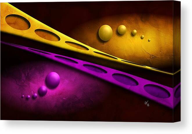 Abstract Canvas Print featuring the digital art Abstract Bridges by John Wills