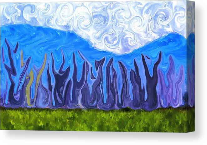 Abstract Canvas Print featuring the digital art Abstract Wood Landscape Scene by Delynn Addams