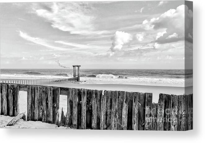 Black And White Canvas Print featuring the photograph After The Storm Black And White by Kathy Baccari