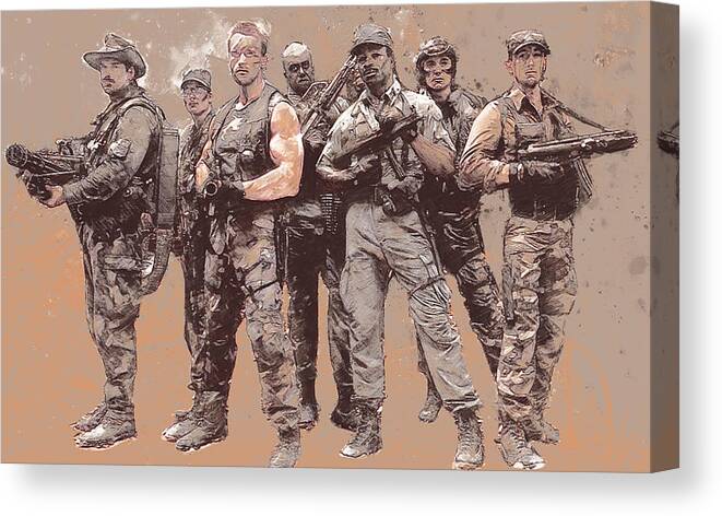 Predator Canvas Print featuring the digital art Ain't got time to bleed by Kurt Ramschissel