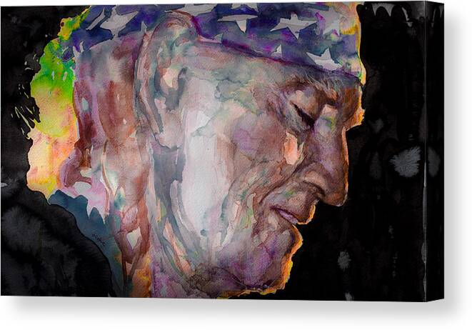 Willie Nelson Canvas Print featuring the painting Always on My Mind 3 by Laur Iduc