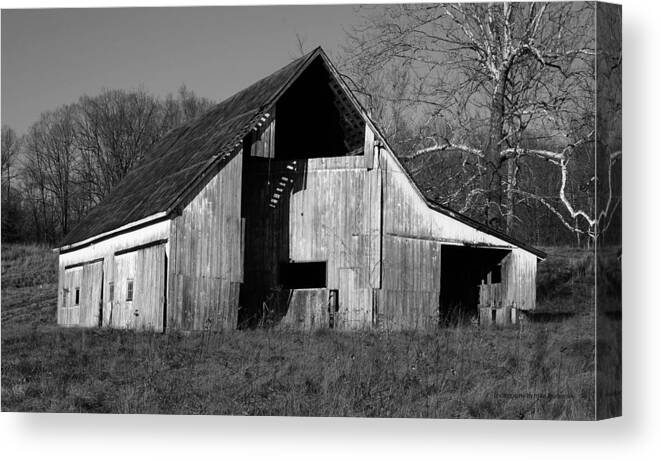 Barn Canvas Print featuring the photograph Barn and Tree by Mike Loudermilk