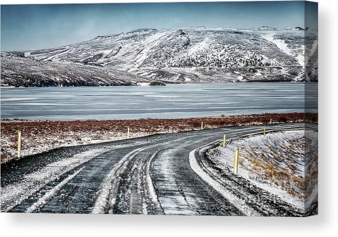 Arctic Canvas Print featuring the photograph Beautiful Iceland landscape by Anna Om