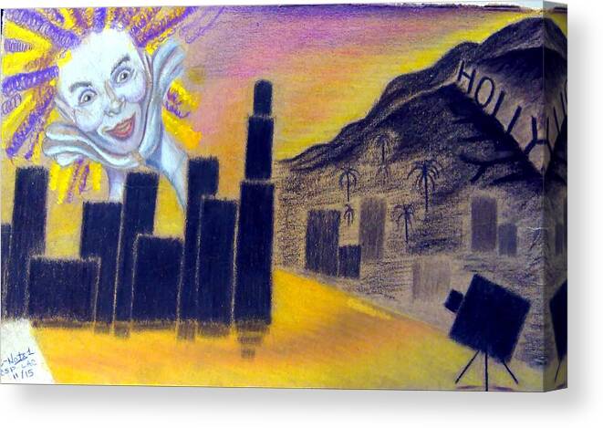 Black Art Canvas Print featuring the drawing Birth Of A Salesman by Donald C-Note Hooker
