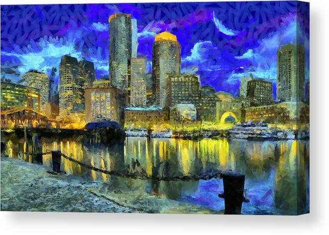 Boston Canvas Print featuring the digital art Boston 1 by Caito Junqueira