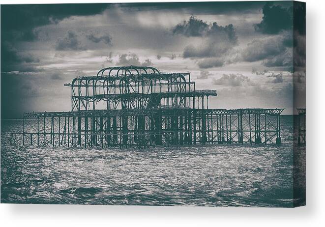Pier Canvas Print featuring the photograph Brighton's Old Pier by Martin Newman