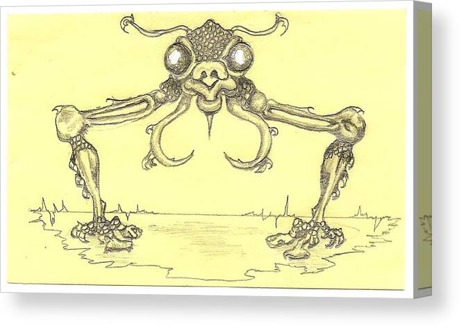 Drawing Canvas Print featuring the painting Bug ONE by Nancy Hunka