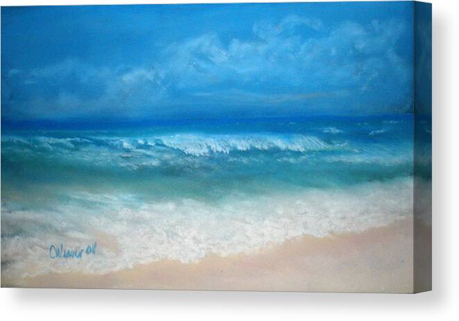 Ocean Canvas Print featuring the painting Carribean Blue by Cathy Weaver