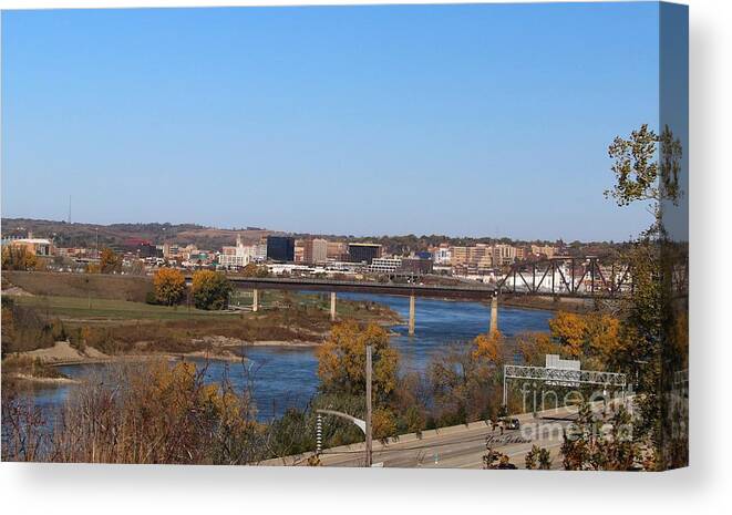 River Canvas Print featuring the photograph City by the River by Yumi Johnson