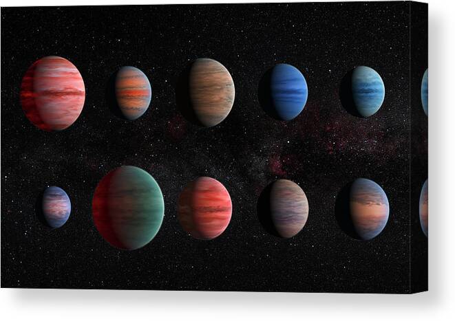 Extra Solar Planets Canvas Print featuring the photograph Clear to cloudy hot Jupiters by Mark Kiver