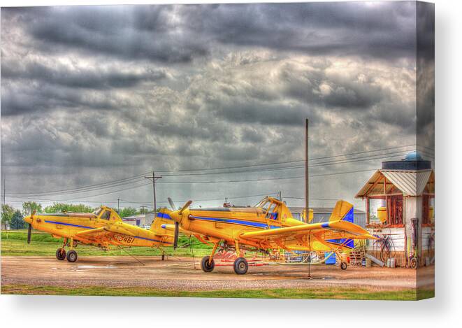 Crop Duster Canvas Print featuring the photograph Crop Duster 003 by Barry Jones