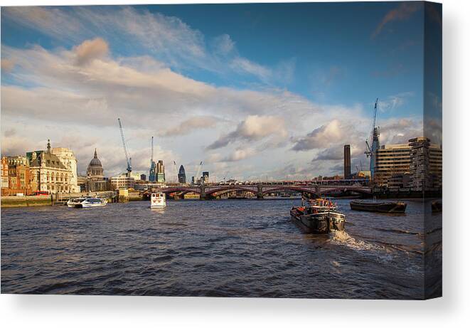  London Canvas Print featuring the photograph Cruise on the Thames by Maggie Mccall