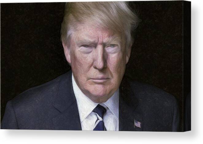 Donald Trump Canvas Print featuring the painting Donald Trump by Vincent Monozlay
