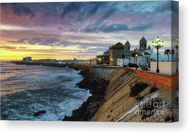 Cadiz Canvas Print featuring the photograph Dramatic Skies over the Southern Field Cadiz Spain by Pablo Avanzini