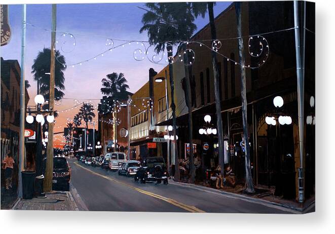Painting Canvas Print featuring the painting Dusk on 7th Avenue by Craig Morris