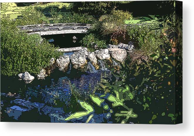 Landscape Canvas Print featuring the photograph Foot Bridge by James Rentz