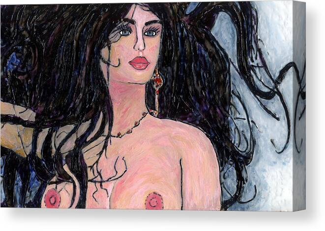 Portrait Canvas Print featuring the painting Gina the Architect by Phil Strang
