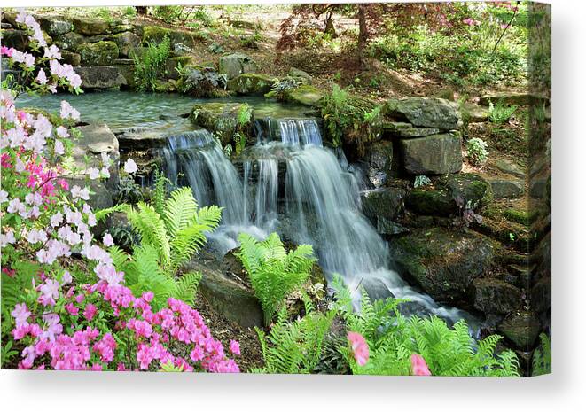 Waterfall Canvas Print featuring the photograph Mini Waterfall by Sandy Keeton